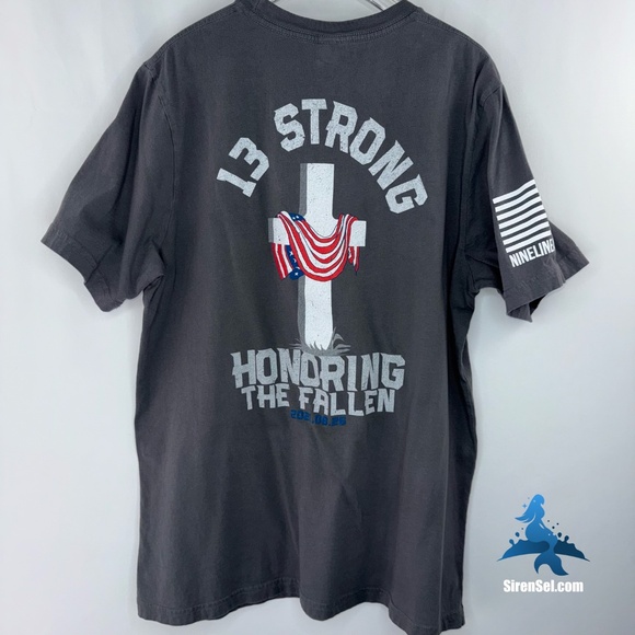 1173 Nine Line Apparel “13 STRONG” Tribute Tee – XL - Gray - Picture 8 of 9